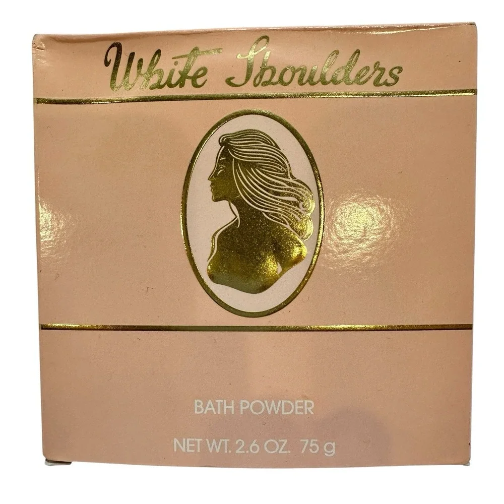 White Shoulders Bath Powder 2.6 oz 75g Vintage New Unused w/ Box & Puff USA